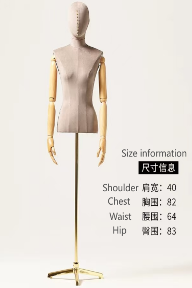 Velvet Half Body Mannequin Female Model form for Clothing Display